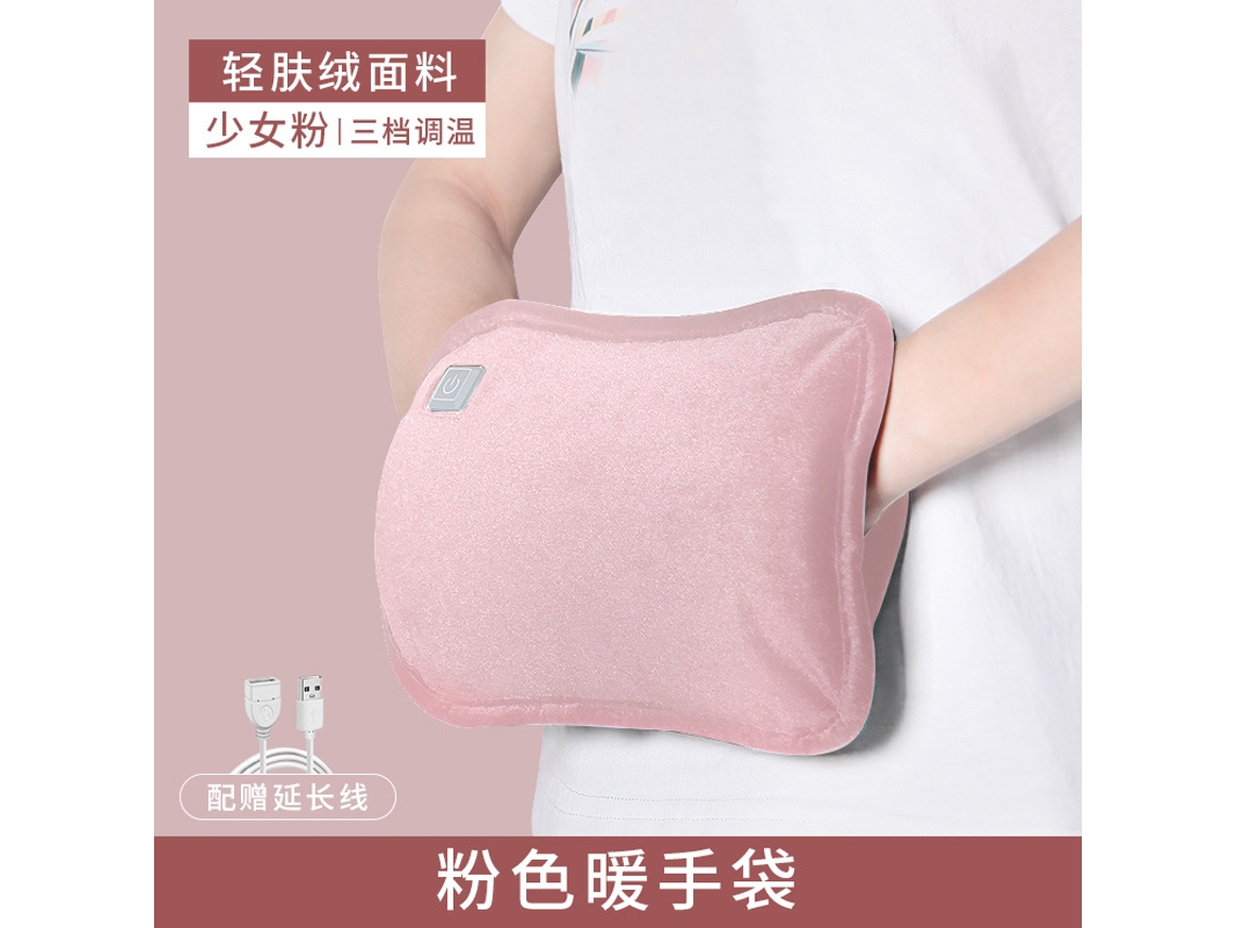 Calentador De Manos Rosa Recargable, Bolsa De Agua Caliente Eléctrica, Almohadilla Térmica Para El Vientre, Portátil, Compacto, Para El Hoga