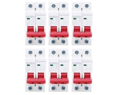 6pcs Interruptor De Circuito Mcb Dz47-63z Dc500v 2p 63a Protector De Sobrecarga Para Fotovoltaica