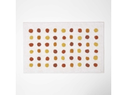 Homescapes Mustard And White 100 Cotton Bath Mat Tufted Polka Dot Design, 50 X 80 Cm
