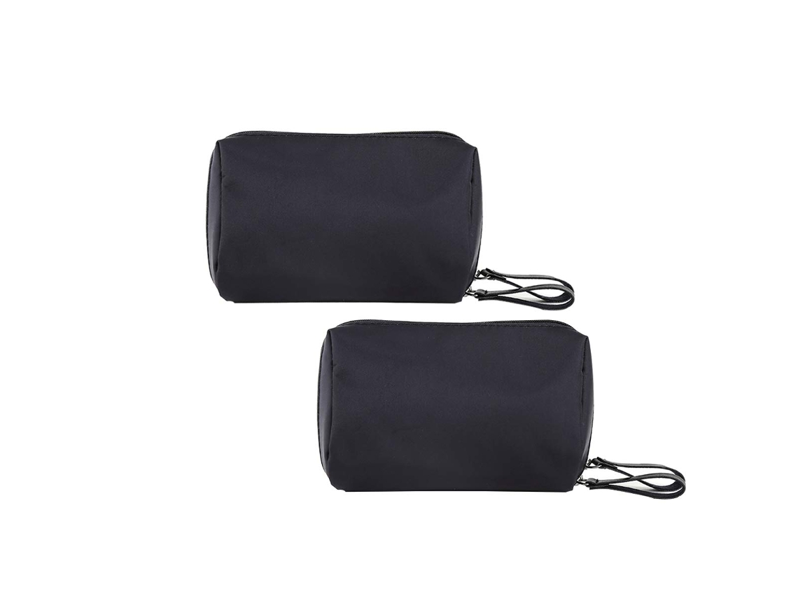 MEOIRUERY 2 Piezas Bolso Pequeño Negro de Viaje para Maquillaje y Cosméticos con Organizador de Brochas Bolsa Portátil Impermeable para Mujeres Adolescentes y N