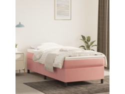 Estructura De Cama Sin Colchón Terciopelo Rosa 90x200 Cm