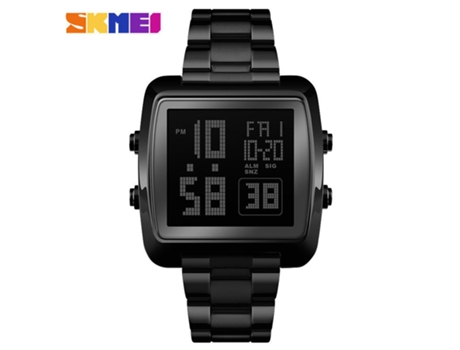 Relojes digitales deportivos para hombre, reloj cuadrado deportivo impermeable para exteriores con retroiluminación LED/alarma-negro LUUCOZK