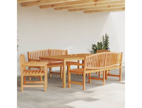 Conjunto 5 de comedor para jardín VIDAXL madera maciza de teca