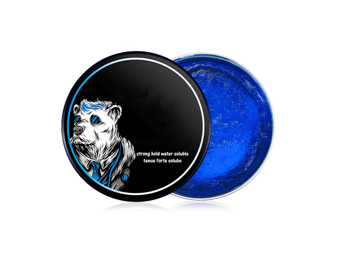 Gel Para Peinado Masculino 120g De Fuerte Fijación, Duradero Y Fácil De Limpiar, Cera Para Modelado Capilar Nutritiva Azul