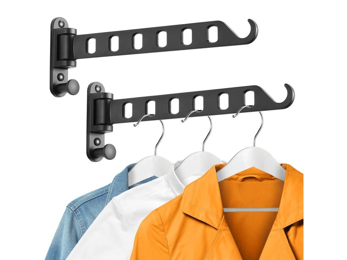 Gancho Plegable Para Guardar Ropa, Robusto, Con Rotación De 180°, De Aluminio Macizo (paquete De 2, Negro)