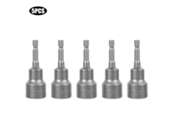 5 Adaptadores Magnéticos Hexagonales De Acero Para Brocas De Destornillador Eléctrico De 16 Mm