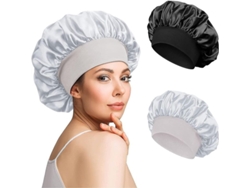 Gorros De Seda Para Dormir, Gorro De Seda Para Mujer, Gorro De Seda Para El Cabello (negro, Plateado)