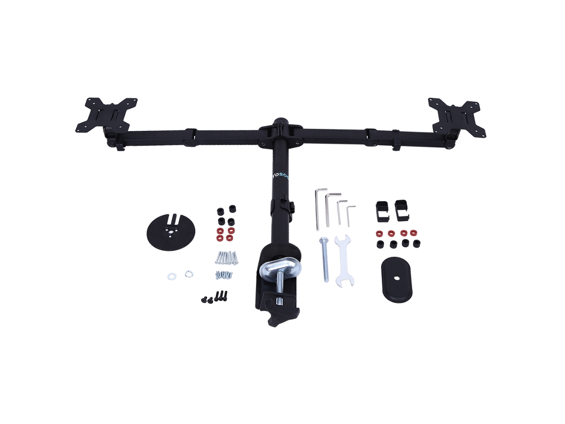 Soporte De Monitor Dual De Escritorio Con Brazo Horizontal Giratorio Universal