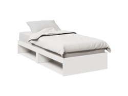 Divánsilla Sin Colchón Blanco 75x190 Cm Madera Maciza De Pino Wsd43788