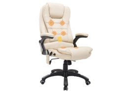 Silla De Oficina Con Masaje Altura Ajustable Con 6 Puntos De Masaje En Pu Beige