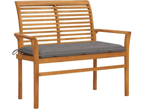 Banco de jardín VIDAXL Gris Teca (112x55x94 cm)