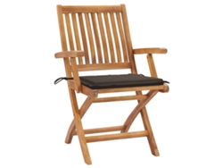 Maison Exclusive - Sillas De Jardín 2 Uds Con Cojines Gris Taupe Madera De Teca
