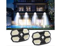 Rebe-luz Solar Exterior Con Sensor De Movimiento 108 Led, 3 Modos Ip65 Impermeable Para Garaje Jardín Cerca - Pack De 2