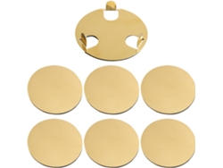 Juego De 6 Posavasos De Acero Inoxidable Dorado Con Base De Eva Antideslizante.