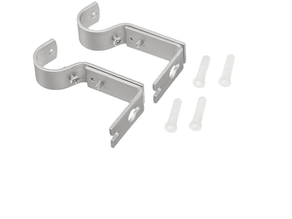 Omni-soporte De Pared Ajustable Para Barra De Cortinas, Set De 2, Nickel, 10*6*1.8cm