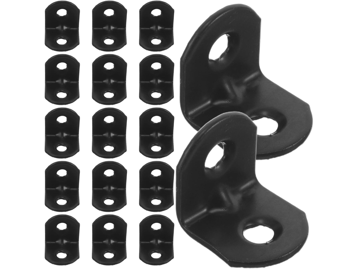 100 Soportes Negros En Forma De L De 20x20x2,0 Mm, Hierro De Alta Resistencia.