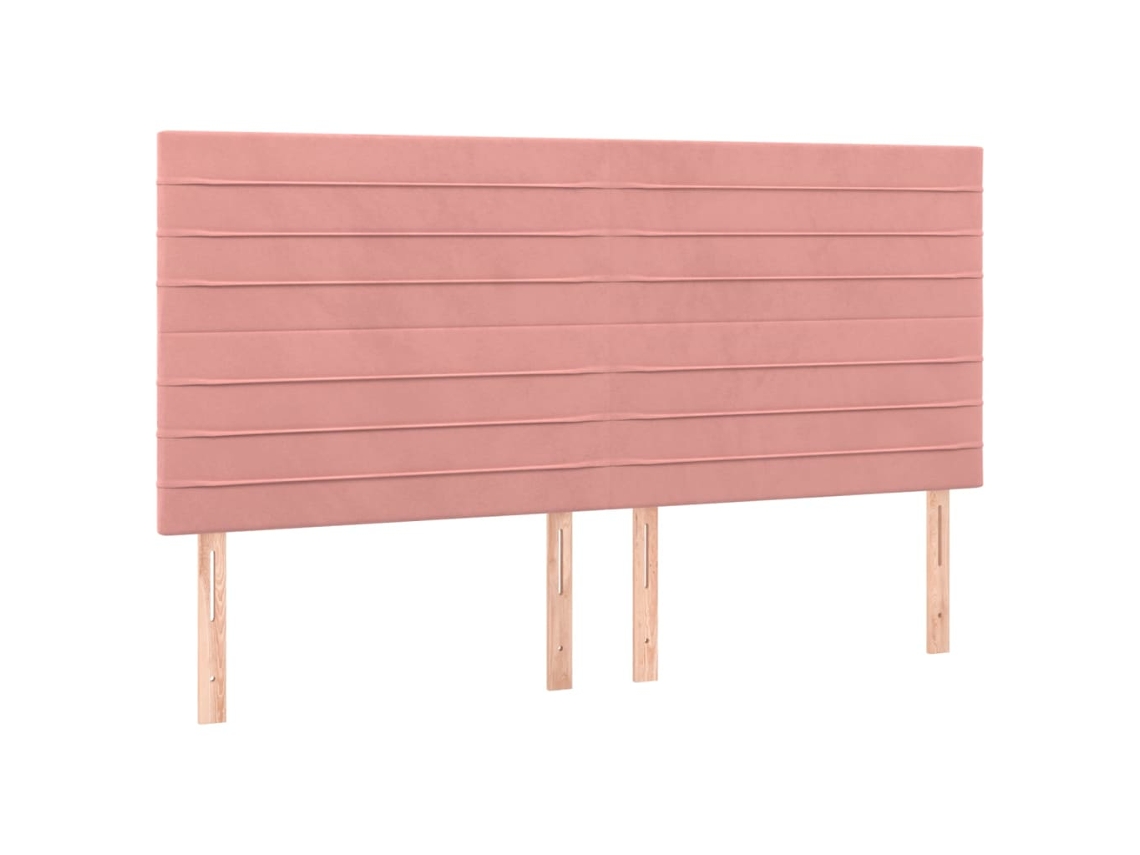 Maison Exclusive - Cabecero De Cama Rosa 200x5x118/128 Cm Terciopelo