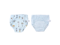 2 Braguitas De Entrenamiento Para Bebé, 100% Algodón, Reutilizables, Con Cintura Elástica, Talla M, Estampado Oceánico.