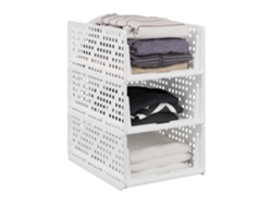 Relaxdays Organizadores De Armario, Pack De 3, Cajas De Almacenaje Apilables, Cajones De 18 X 33,5 X 43,5 Cm, Blanco