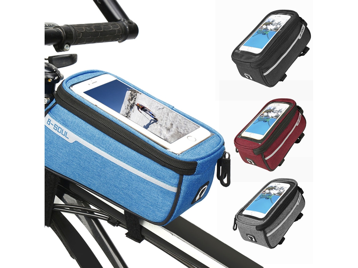 Bolsa Para Teléfono Móvil Para El Tubo Superior De La Bicicleta De Montaña Con Orificio Para Auriculares, Compatible Con Pantallas Táctiles De 6".