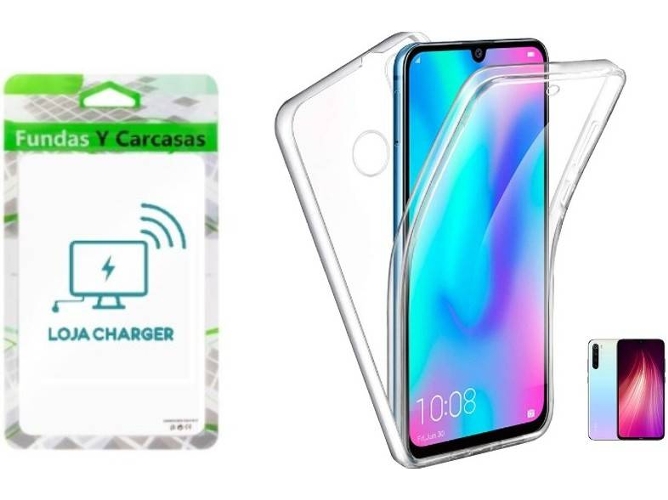 Funda y Protector de Pantalla LOJA CHARGER 4X1 360° Protección total Xiaomi Redmi Note 8 Transparente