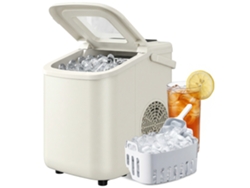 Máquina Hielo Portátil Autolimpiante 12kg 24h Beige