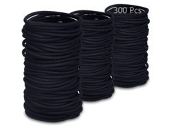 300 Gomas Elásticas Suaves Negras Para El Cabello De Niñas Y Mujeres Serraponte Elastic