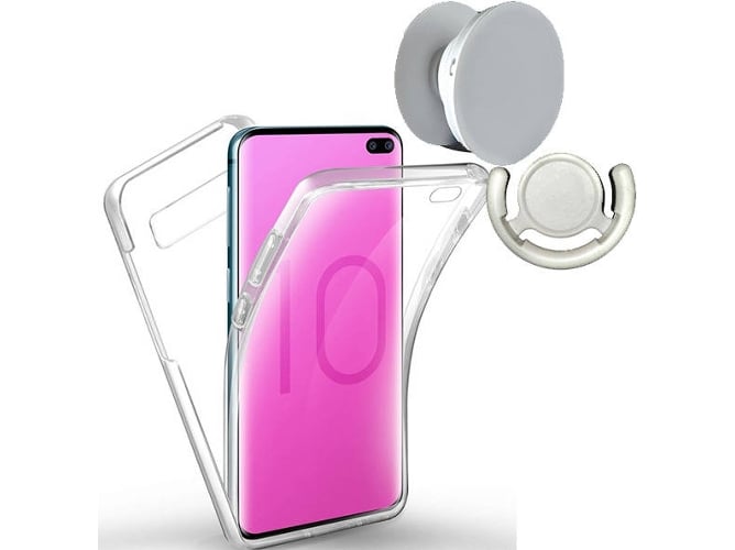 Kit Funda, PopSocket y Soporte PopSocket Samsung Galaxy A10 360º Transparente