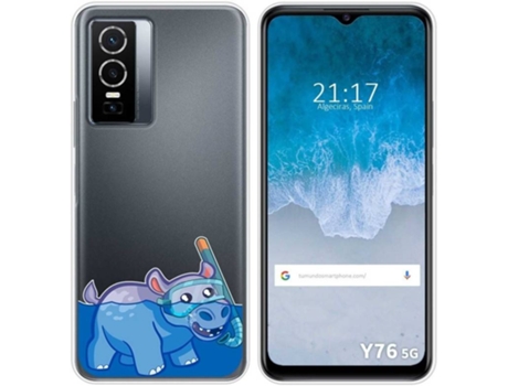 Carcasa para Vivo Y76 5G TUMUNDOSMARTPHONE Dibujos Transparente Hipo Multicolor