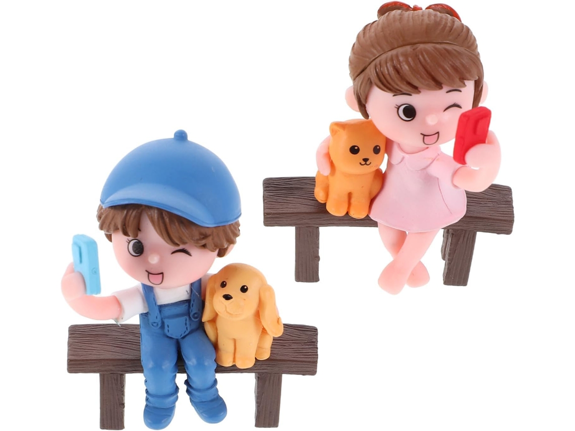 Figuritas Pareja Sentadas Pvc Decoración Micropaisajes Diseño Compacto Romántico Regalo Valentín Proyectos