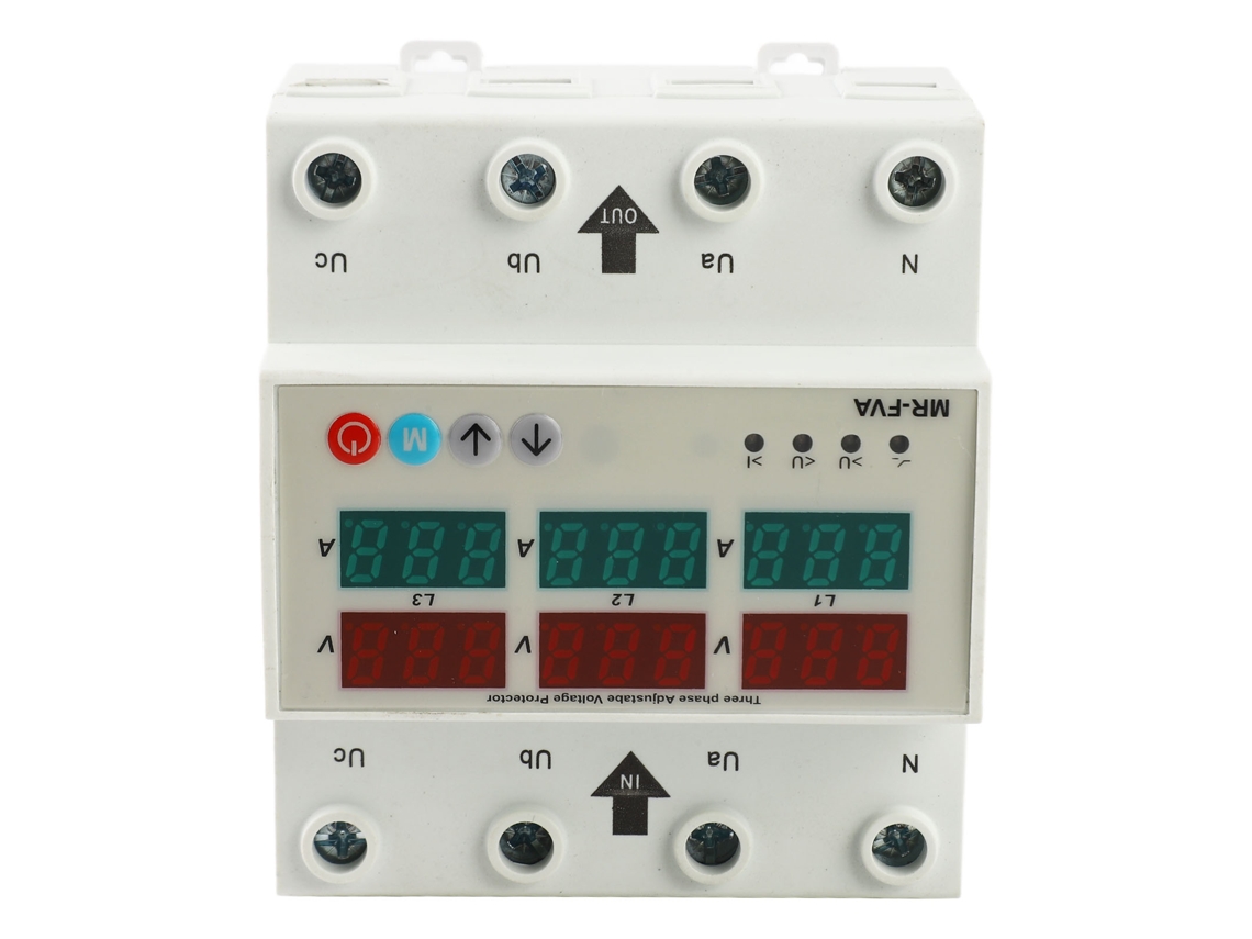 Protector De Voltaje Ajustable De 3 Fases 220v Autorreiniciable Para Hogar Protección Contra Sobre Y Bajo Voltaje
