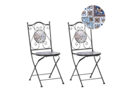 Silla de jardín BELIANI Civita de Hierro Negro 40x45x90