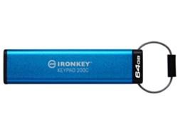 KINGSTON TECHNOLOGY Ironkey Keypad 200 Unidad Flash Usb 64 Gb Usb Tipo C 3.2 Gen 1 3.1 Gen 1 Azul