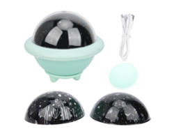 Lámpara De Proyección Led Usb Luz Nocturna Cielo Estrellas Océano Universo Regalo Cumpleaños Niños Verde