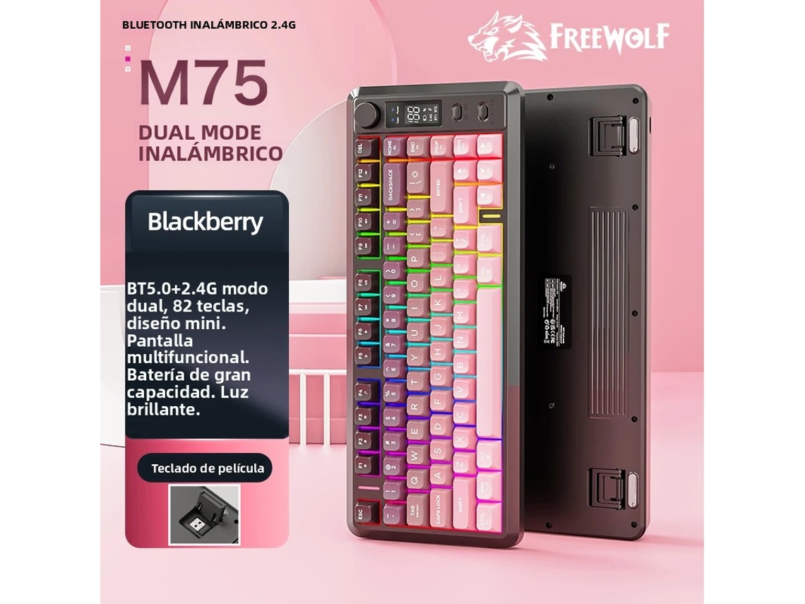 Teclado Inalámbrico Con Pantalla Degradada, Teclas Pbt Rgb Y Compatible Con Modos Bluetooth Duales.