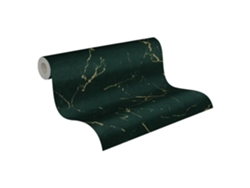 Papel de Pared LIVINGWALLS (53 cm x 10,05 m - Tejido - Verde)
