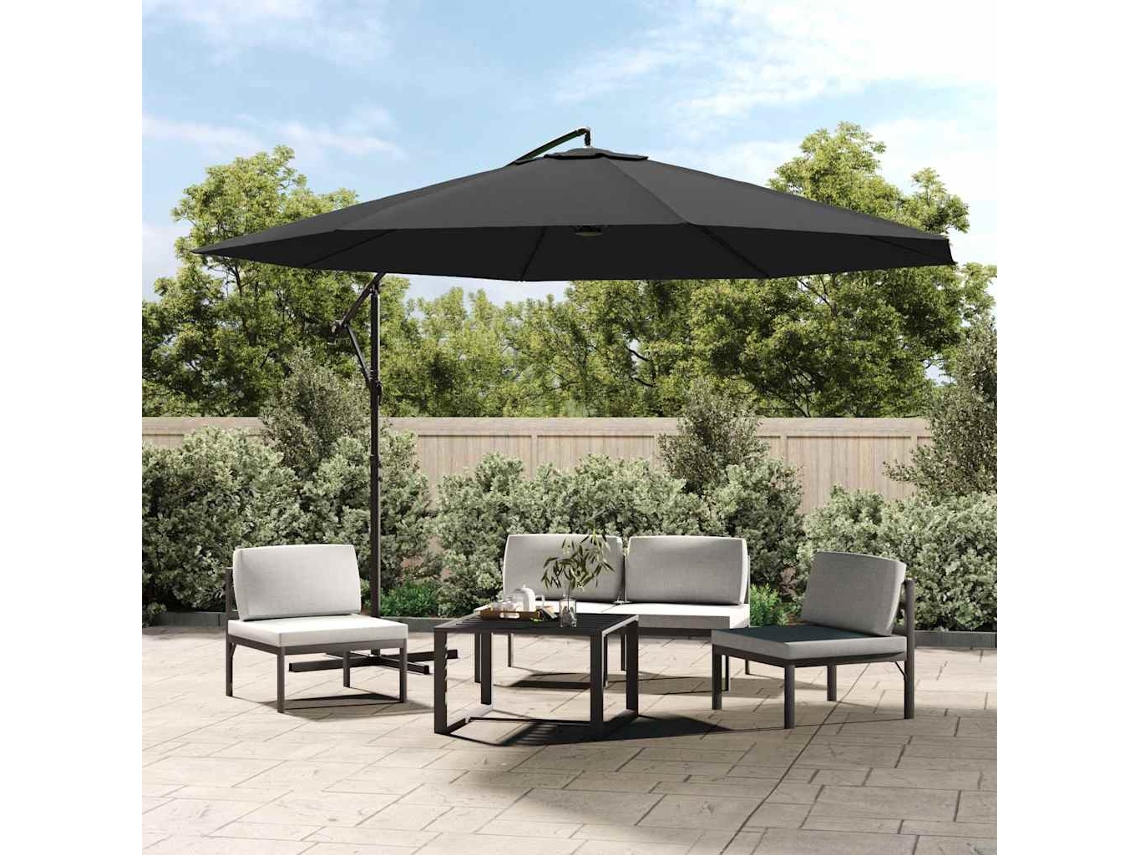 Guarda Sol Cantilever con poste de aluminio, 350 cm, antracita, DKD Home Decor