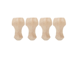 4 Patas De Madera Talladas A Mano Para Mesa De Centro, Sofá O Soporte De Tv, 12 X 6 Cm.