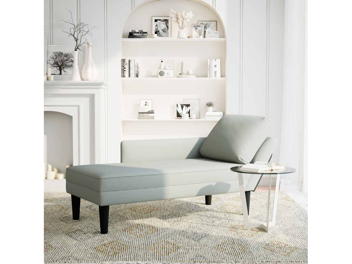 Chaise longue con cojín/apoyabrazos derecho de terciopelo Wsd847597 Adorable Home