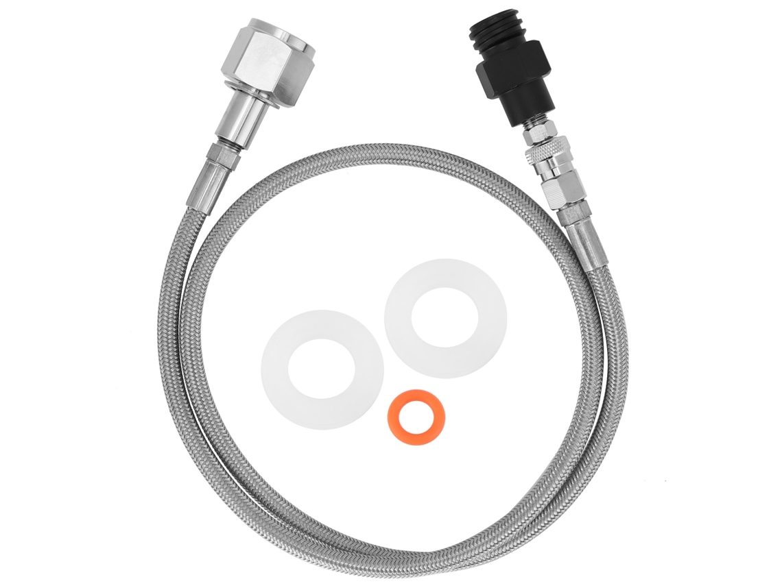 Kit Adaptador Para Manguera De Co2 De 1,5 M Cga320 Tr21-4 Para Recarga De Cilindros Plateados