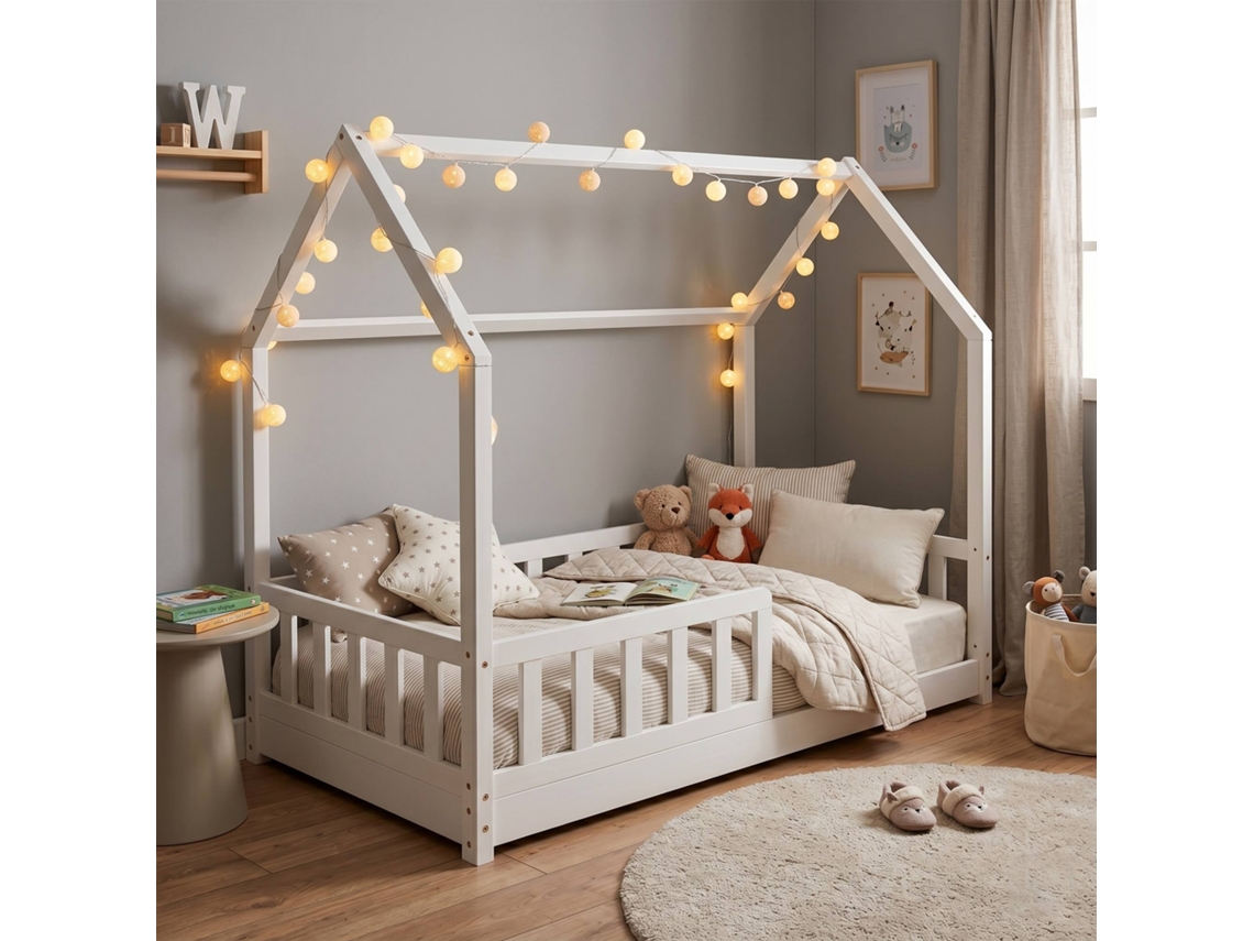 Set De Cama Infantil Cabaña Bosco 90x190cm Con Colchón Serenia 90x190cm (altura 17cm)