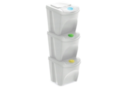 Set de Cubos de Basura KEDEN Sortibox Blanco Roto 3x25L