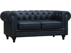 Sofá HABITAT Y JARDÍN Aliza (Negro - Imitación - 157 x 82 x 70 cm)