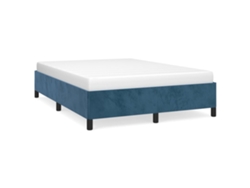 Maison Exclusive - Estructura De Cama Sin Colchón Terciopelo Azul Oscuro 140x190cm