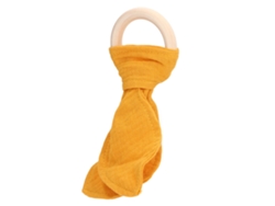 Mordedor De Madera Para Bebés Con Orejas De Conejo, Amarillo, Para El Entrenamiento De Agarre.