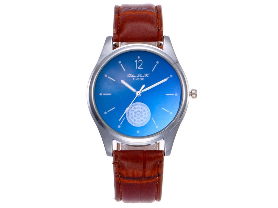 Reloj De Pareja Estudiantil De Cuero Pu Y Aleación De Quartzo Zhoulianfa (café)