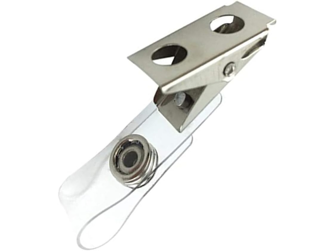Paquete De 150 Clips Metálicos De Doble Orificio Para Insignias, Correas De Pvc, Carretes Para Credenciales Y Cinturones.