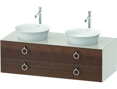 DURAVIT Tulip blanco, mueble de baño colgado en la pared, ancho 1300 x profundidad 550mm, con 2 cajones, con tirador, WT4993B