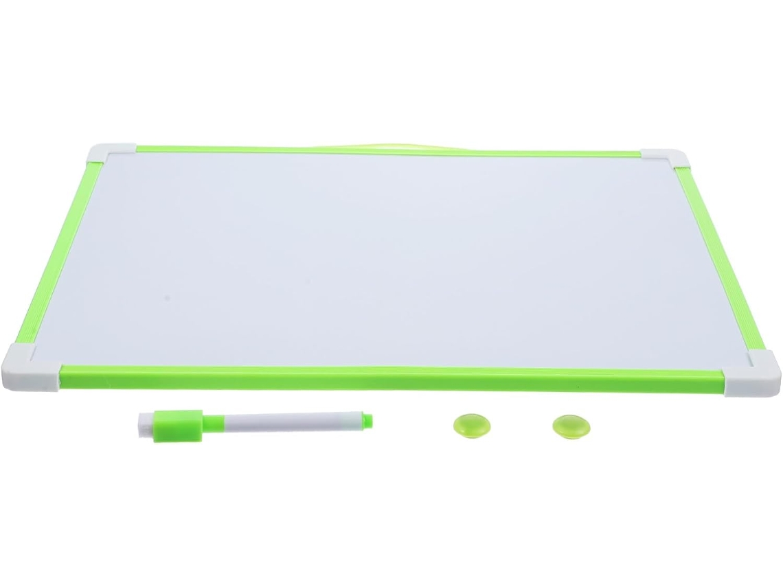 Pizarra Blanca Borrable De Pvc Verde De Doble Cara, Superficie De Escritura Estable Y Diseño Elegante.