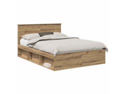 Maison Exclusive - Estructura De Cama Con Cabecera Roble Artesanal 150 X 200 Cm